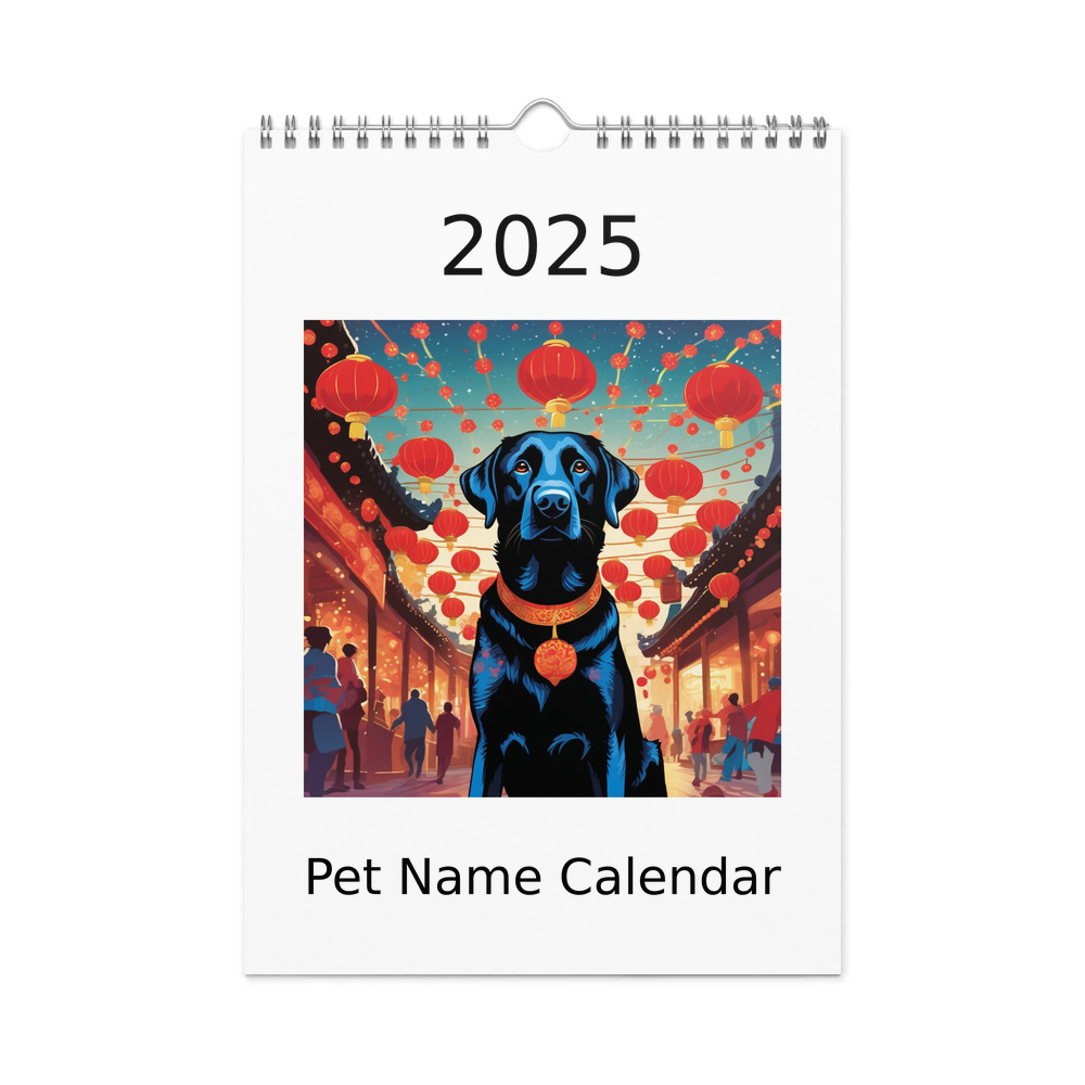 PugMug Custom Black Labrador Retriever Wall Calendar (2026)