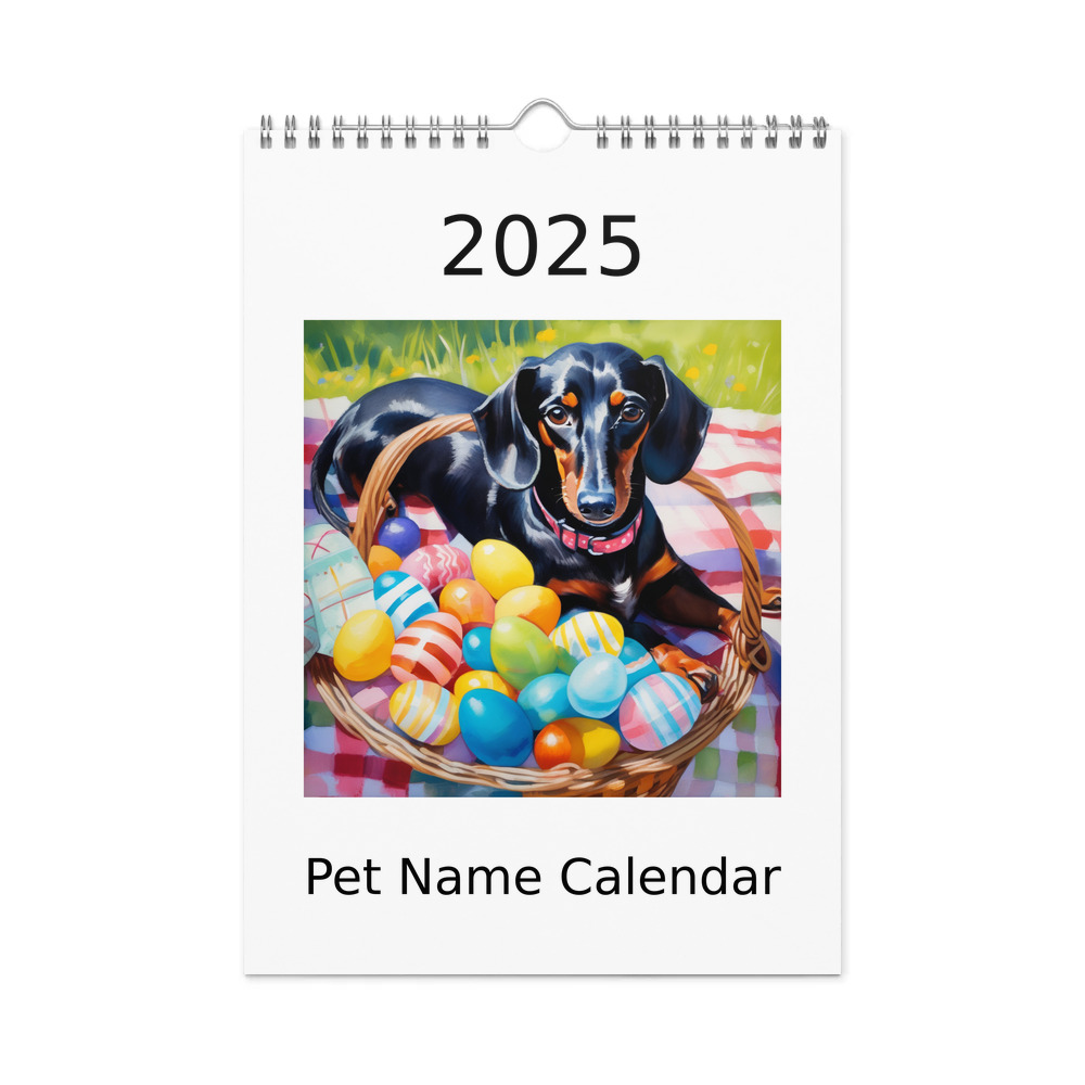 PugMug Custom Black Dachshund Wall Calendar (2026)