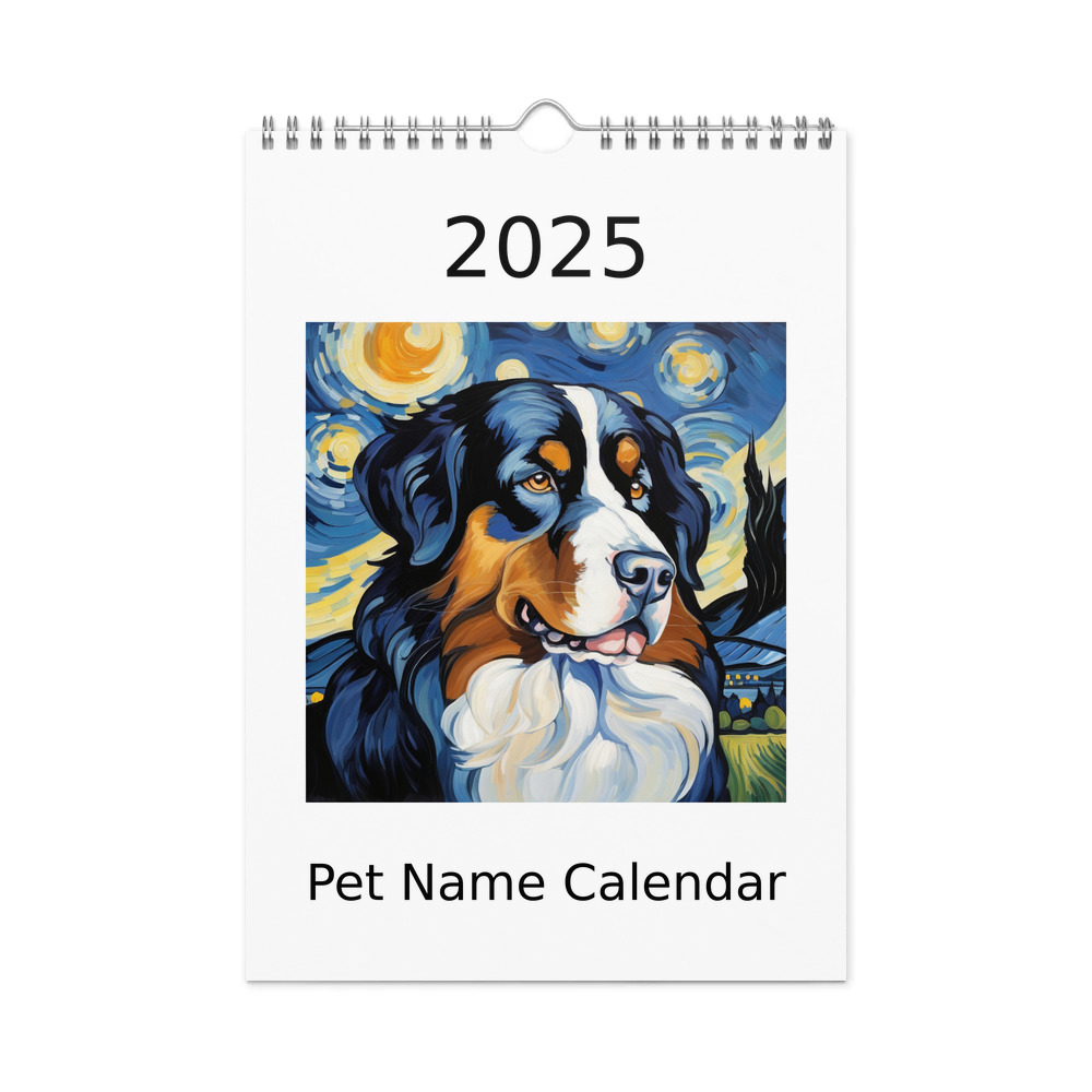 PugMug Custom Bernese Mountain Dog Wall Calendar (2026)