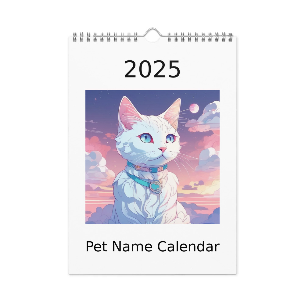 PugMug Custom White Companion Cat Wall Calendar (2026)