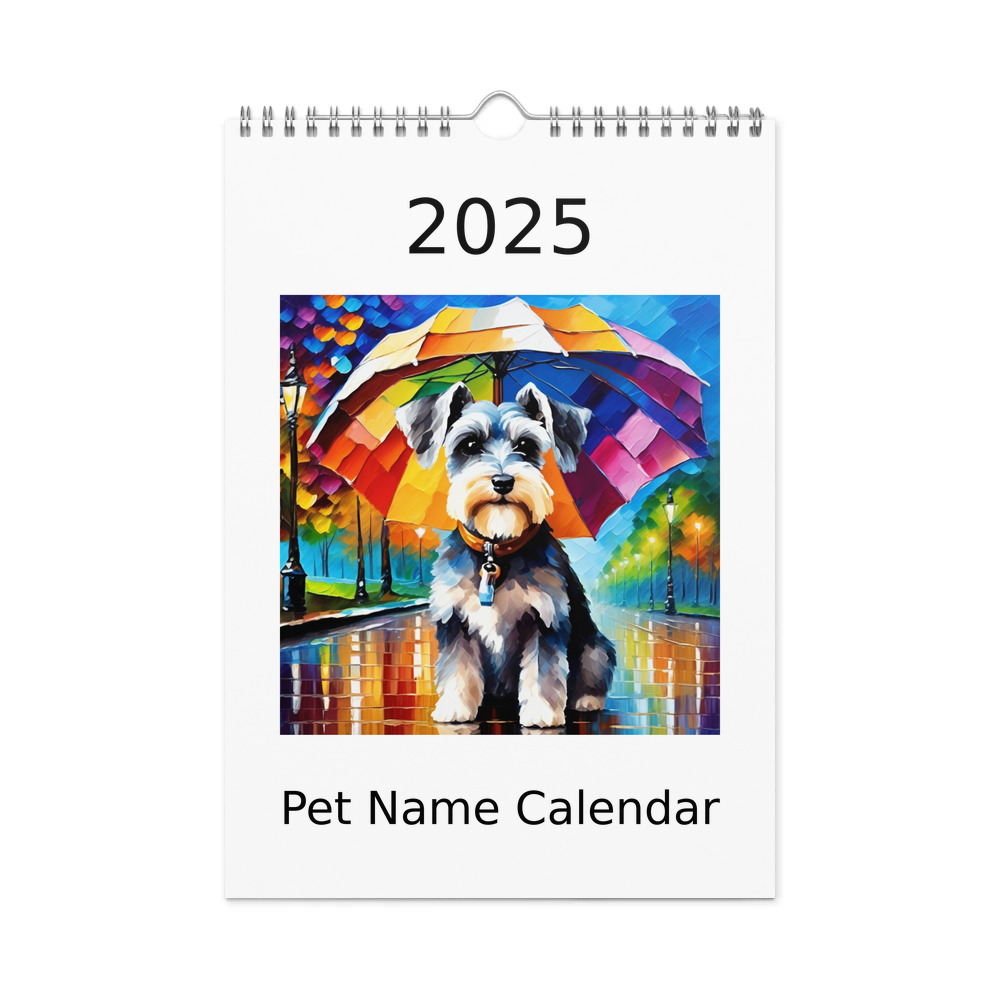 PugMug Custom Miniature Schnauzer Wall Calendar (2026)