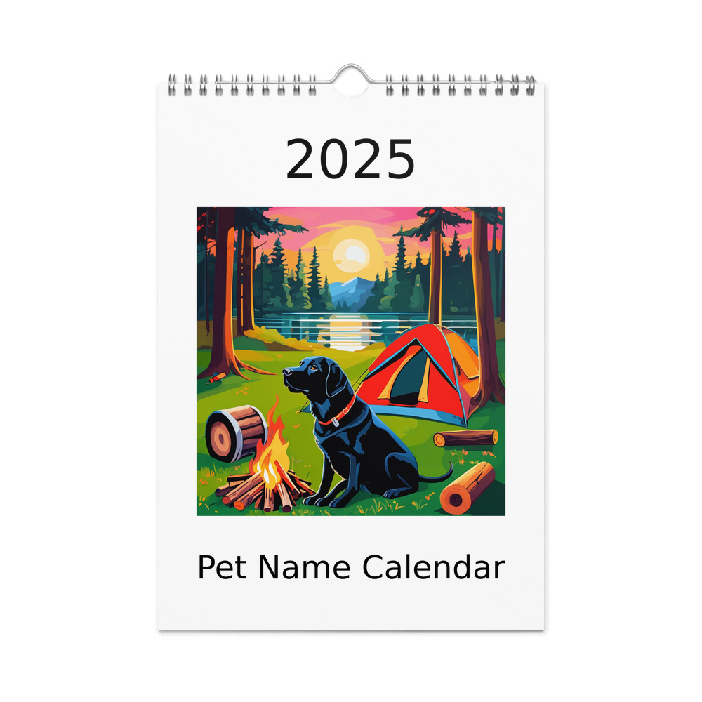 PugMug Custom Black Labrador Retriever Wall Calendar (2026)