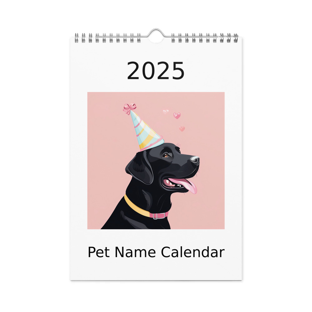 PugMug Custom Black Labrador Retriever Wall Calendar (2026)