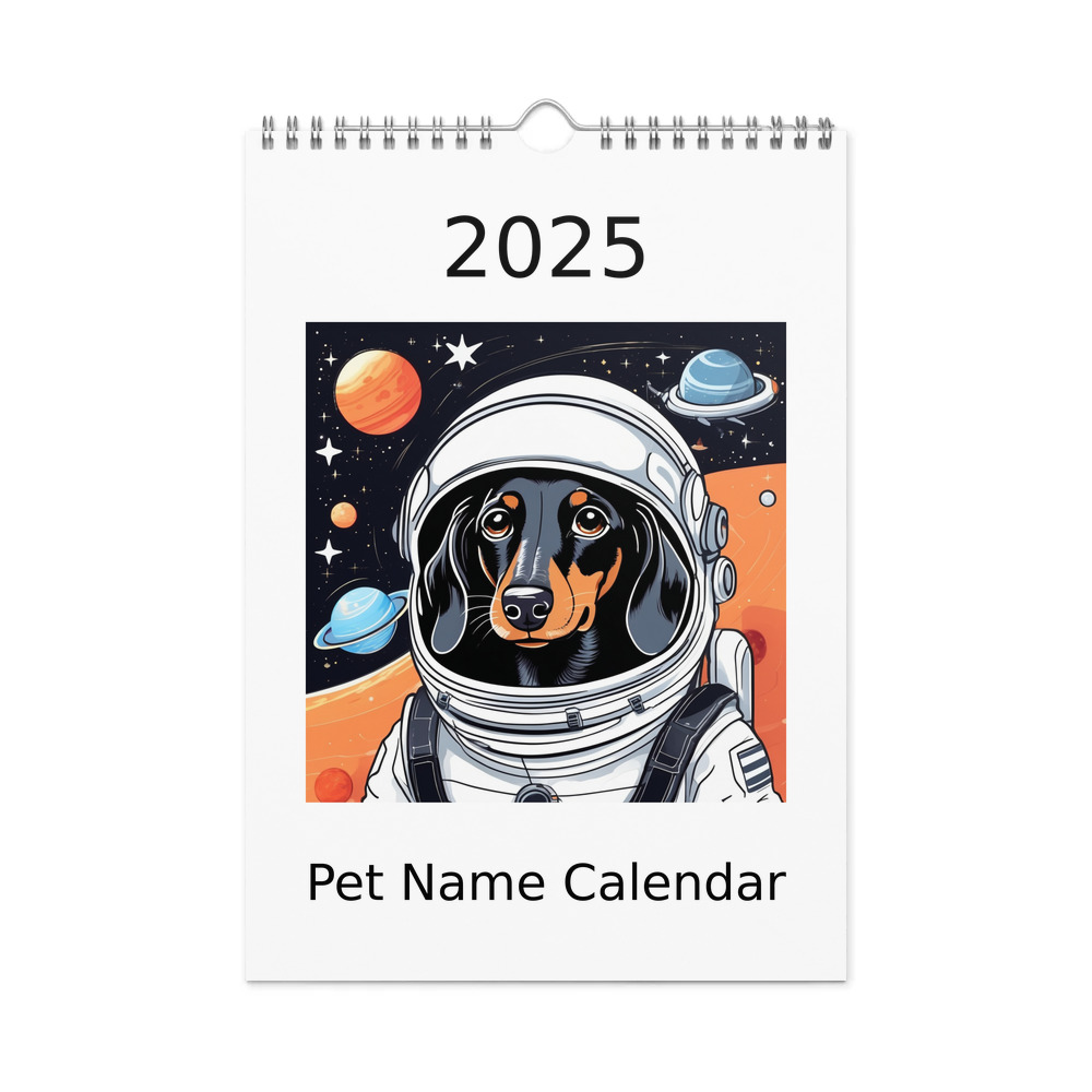 PugMug Custom Black Dachshund Wall Calendar (2026)