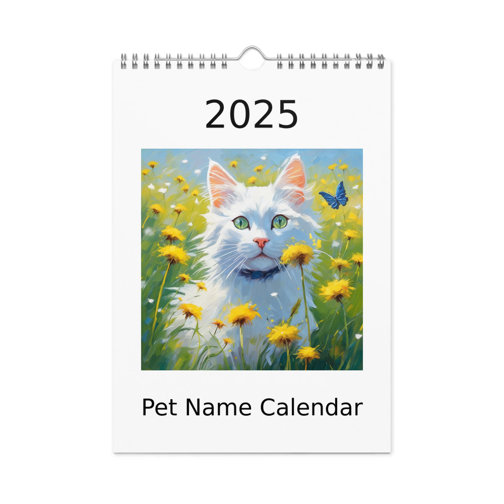 PugMug Custom White Companion Cat Wall Calendar (2026)