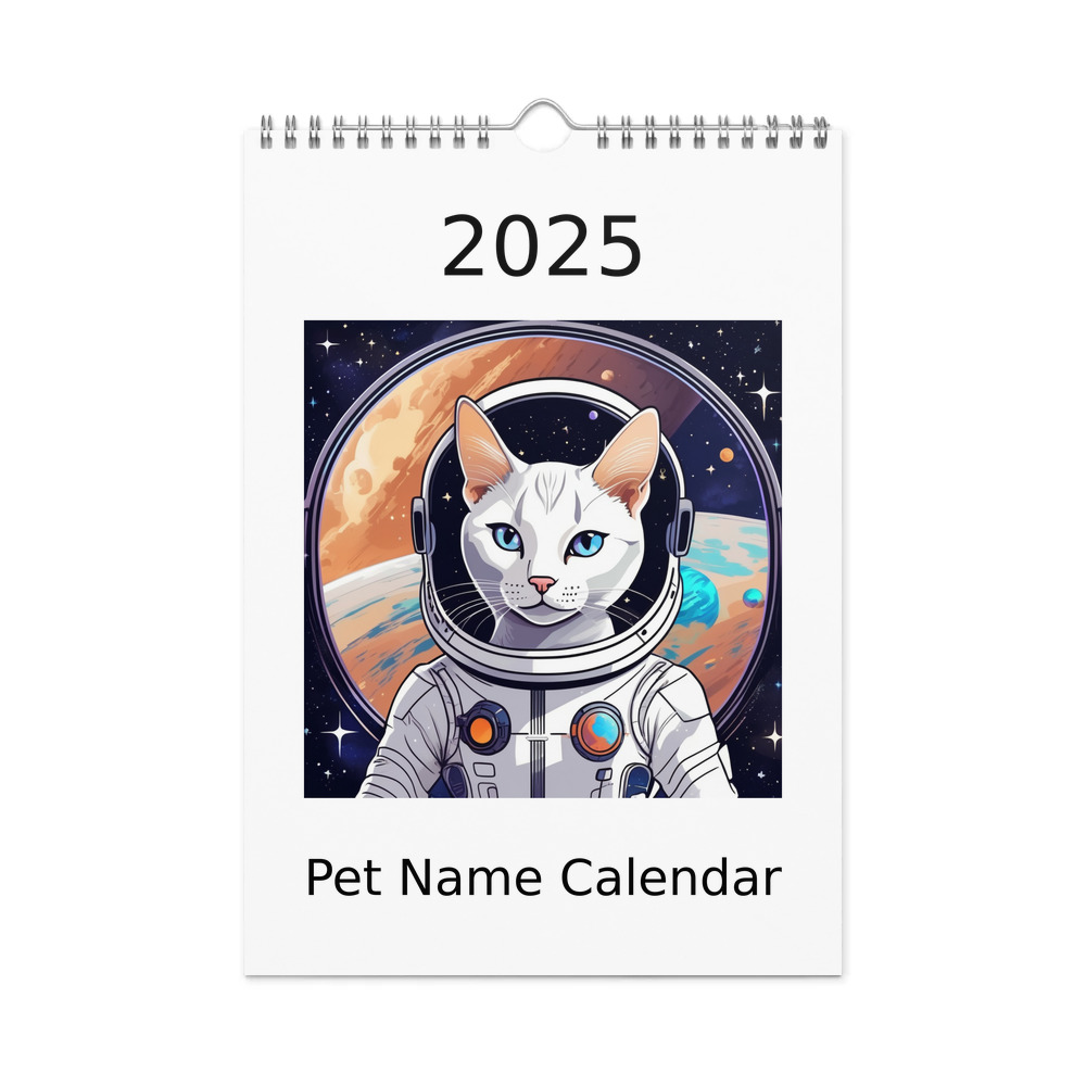 PugMug Custom White Abyssinian Cat Wall Calendar (2026)
