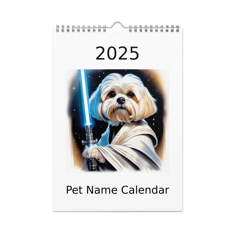 PugMug Custom Maltese Dog Wall Calendar (2026)