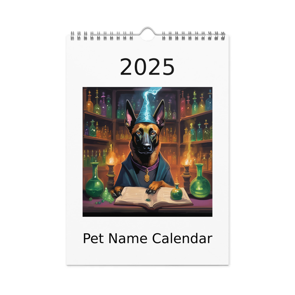 PugMug Custom Belgian Malinois Wall Calendar (2026)