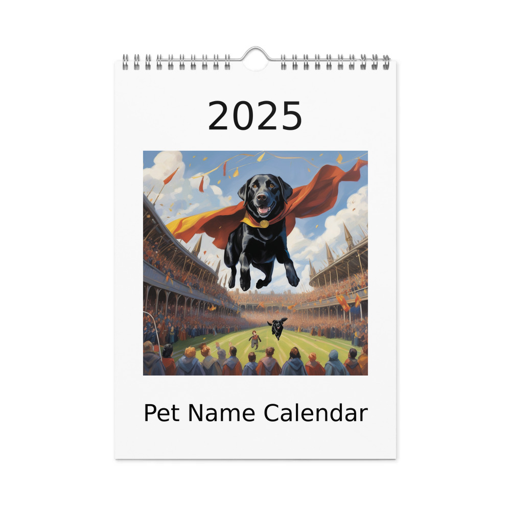 PugMug Custom Black Labrador Retriever Wall Calendar (2026)