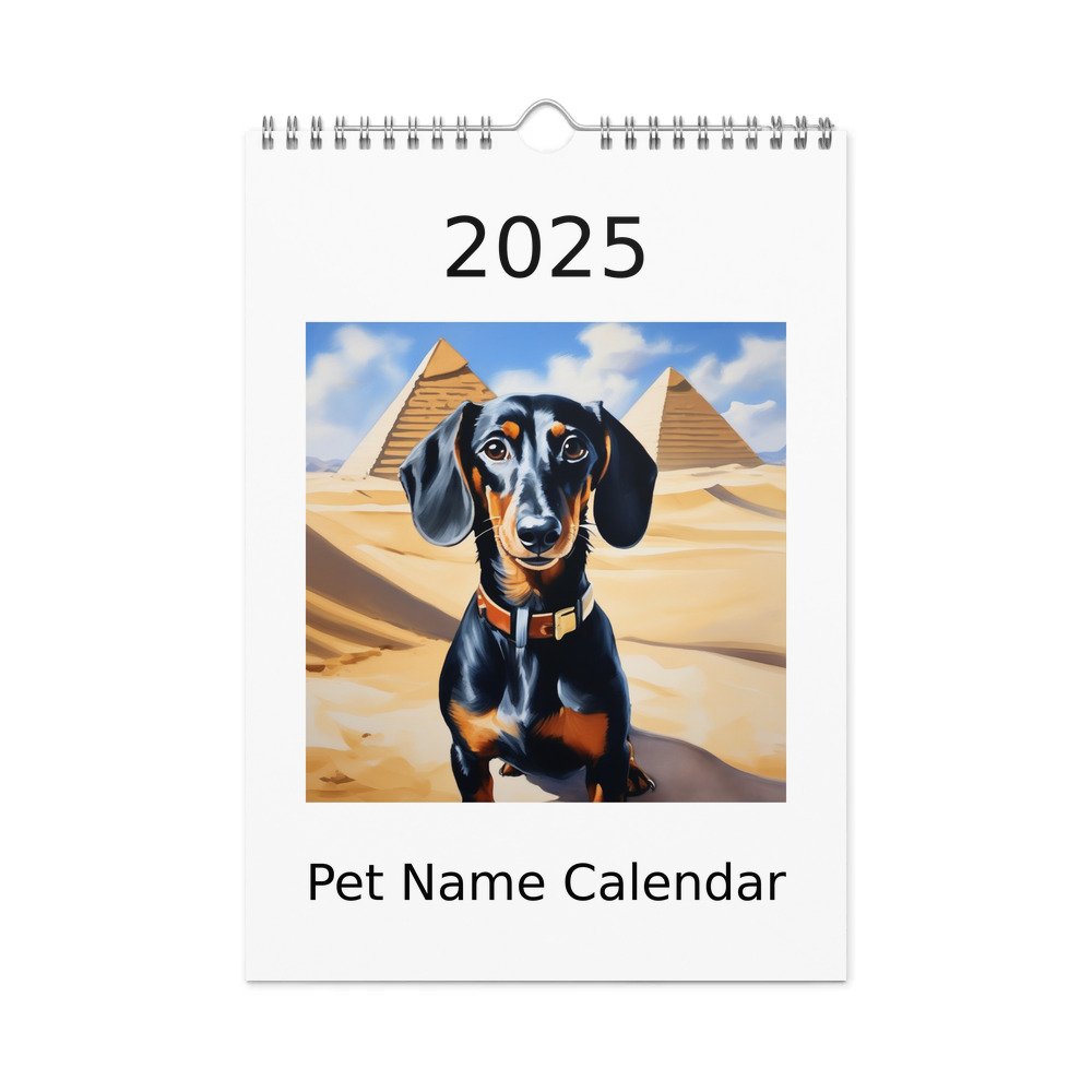 PugMug Custom Black Dachshund Wall Calendar (2026)