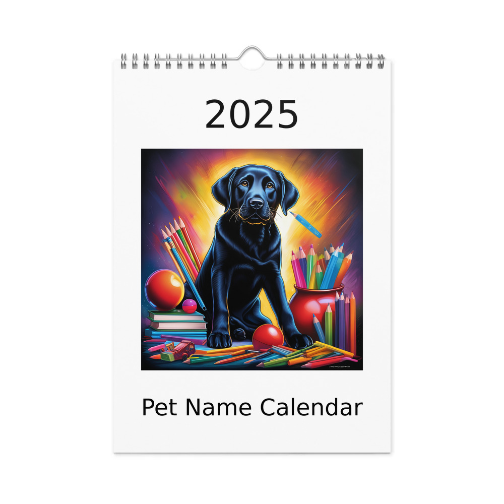 PugMug Custom Black Labrador Retriever Wall Calendar (2026)