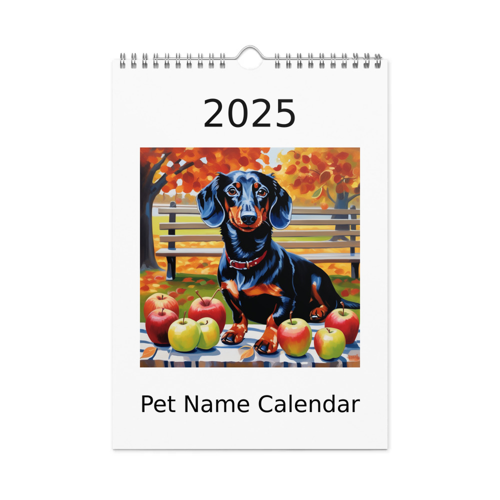 PugMug Custom Black Dachshund Wall Calendar (2026)