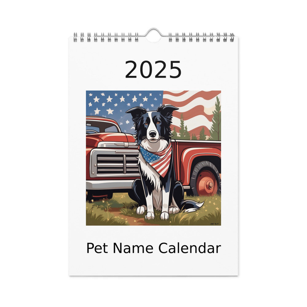PugMug Custom Border Collie Wall Calendar (2026)
