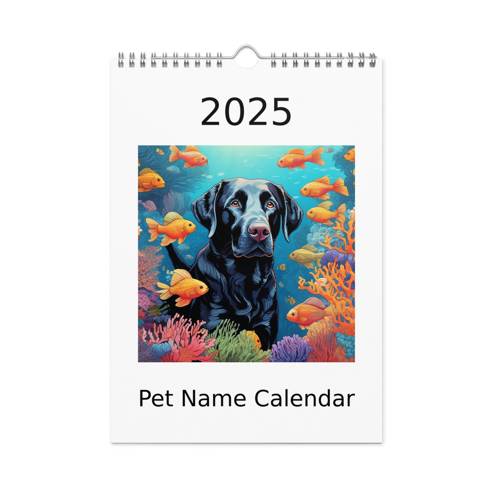 PugMug Custom Black Labrador Retriever Wall Calendar (2026)