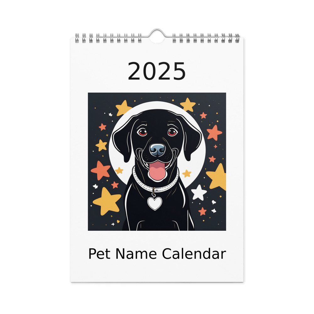 PugMug Custom Black Labrador Retriever Wall Calendar (2026)
