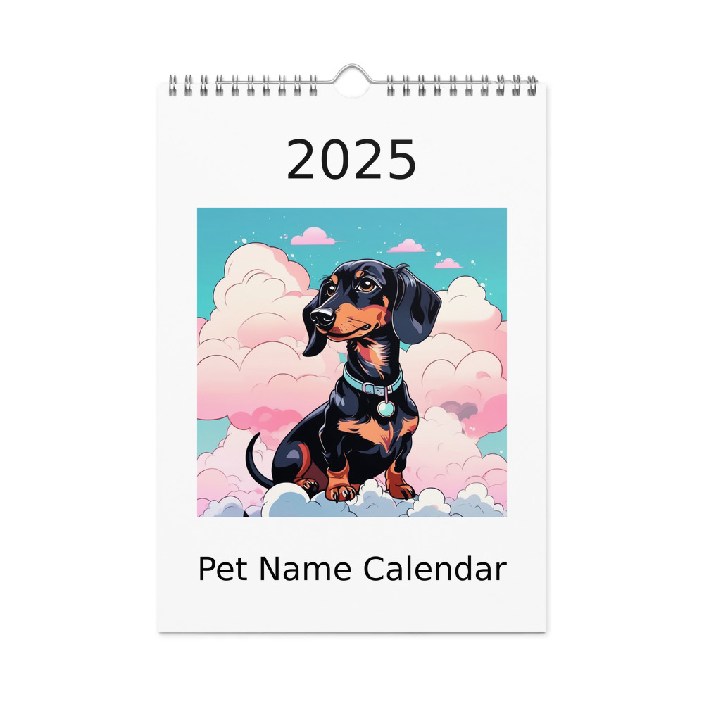 PugMug Custom Black Dachshund Wall Calendar (2026)