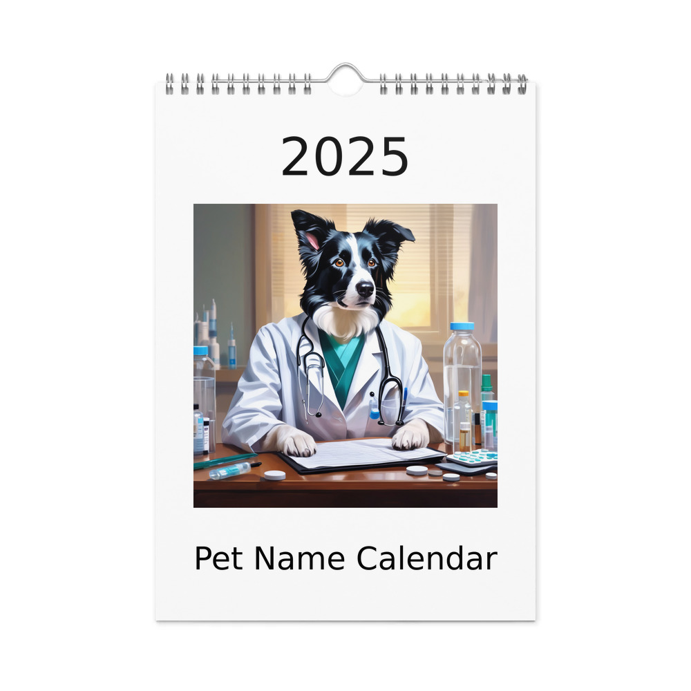 PugMug Custom Border Collie Wall Calendar (2026)