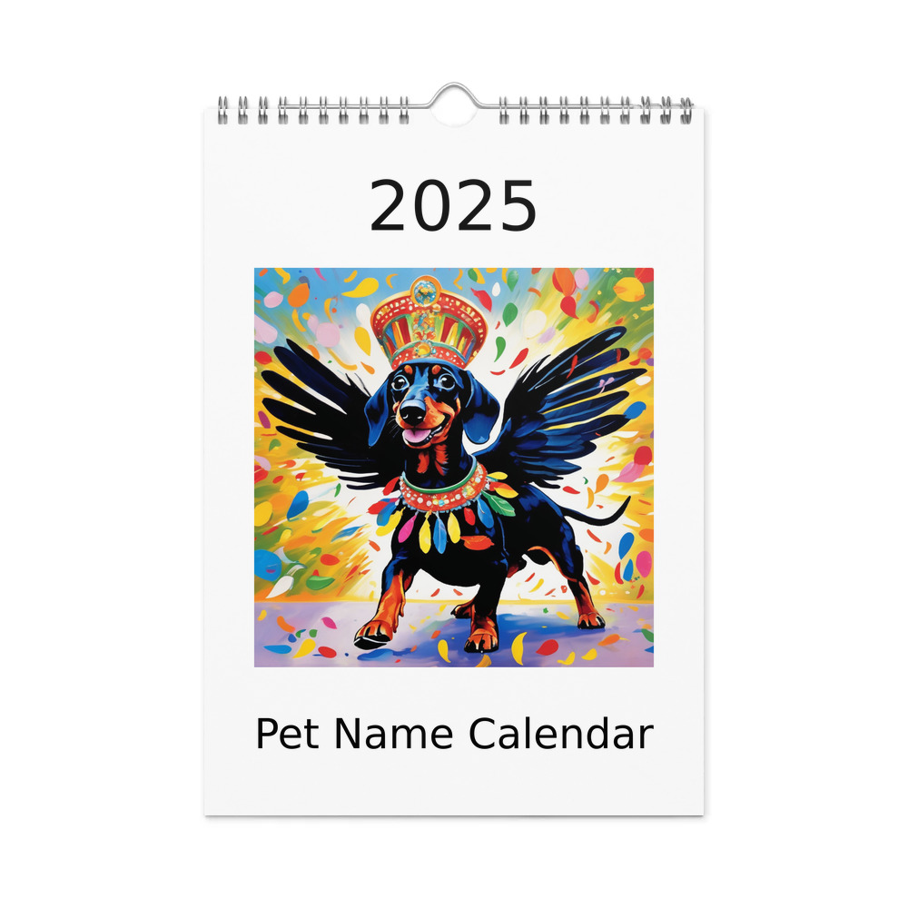 PugMug Custom Black Dachshund Wall Calendar (2026)
