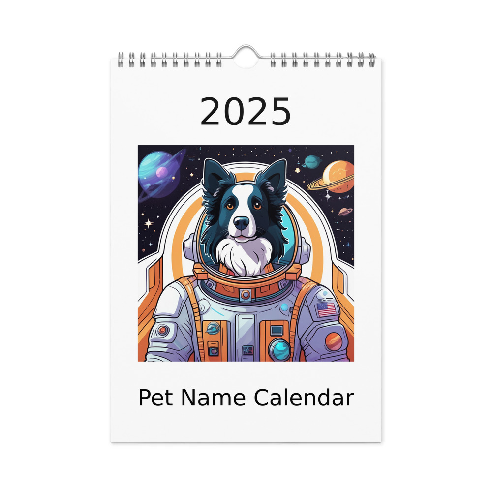 PugMug Custom Border Collie Wall Calendar (2026)