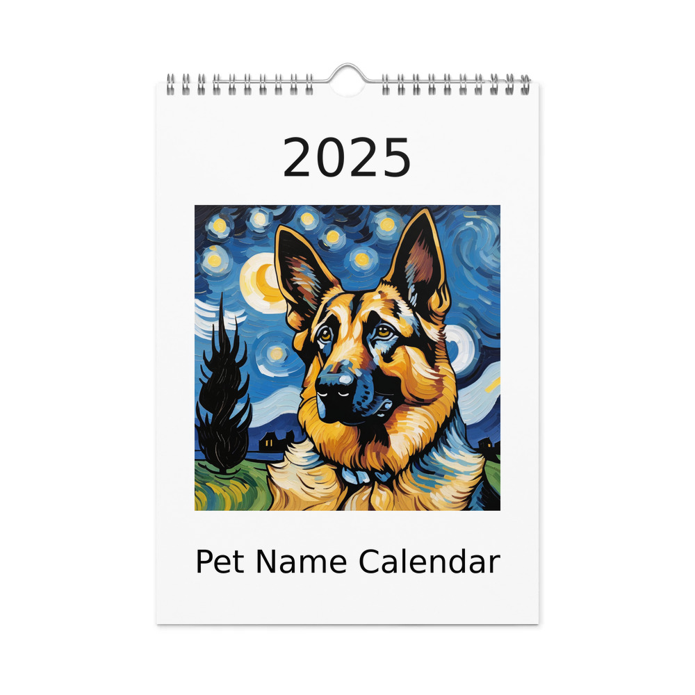 PugMug Custom German Shepherd Dog Wall Calendar (2026)
