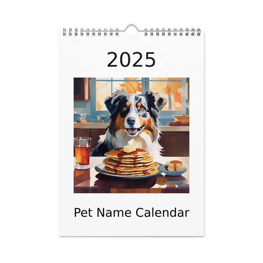 PugMug Custom Australian Shepherd Dog Wall Calendar (2026)