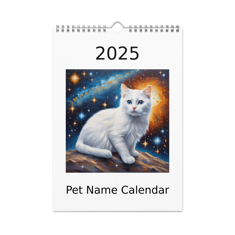 PugMug Custom White Companion Cat Wall Calendar (2026)