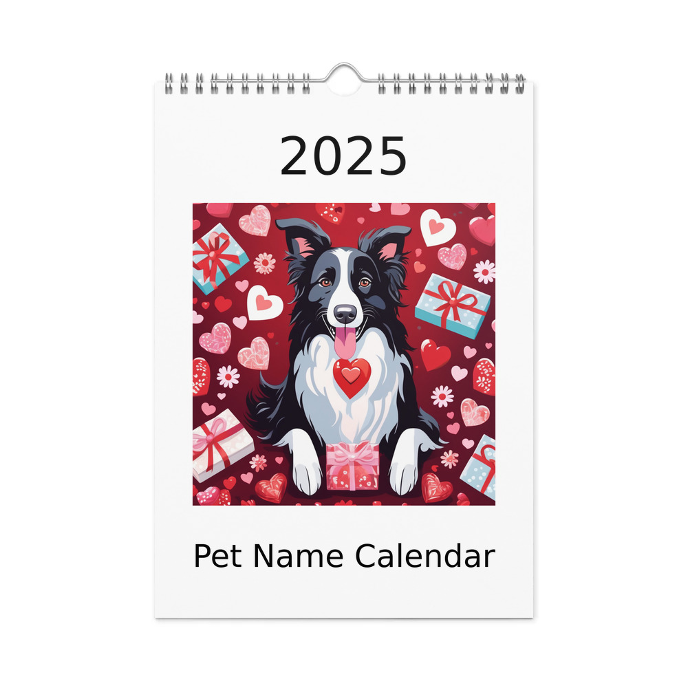 PugMug Custom Border Collie Wall Calendar (2026)