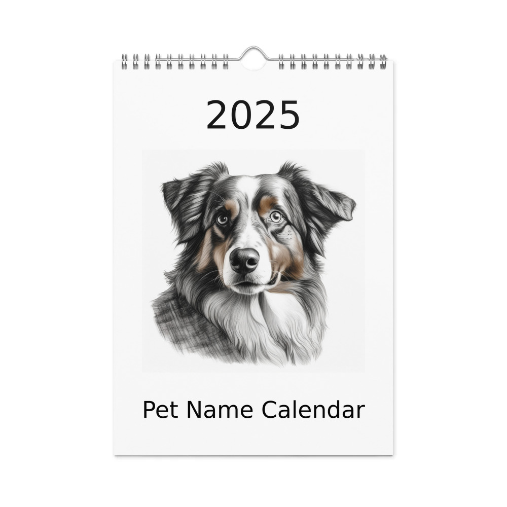 PugMug Custom Australian Shepherd Dog Wall Calendar (2026)