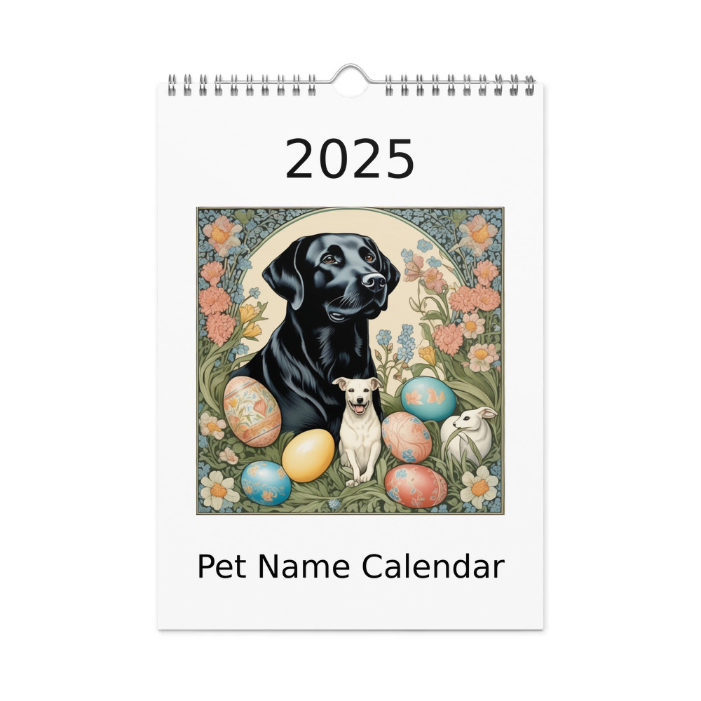 PugMug Custom Black Labrador Retriever Wall Calendar (2026)