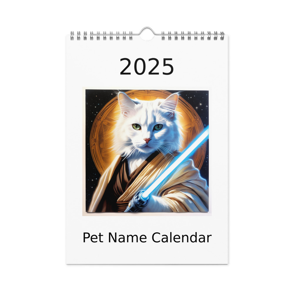 PugMug Custom White Companion Cat Wall Calendar (2026)