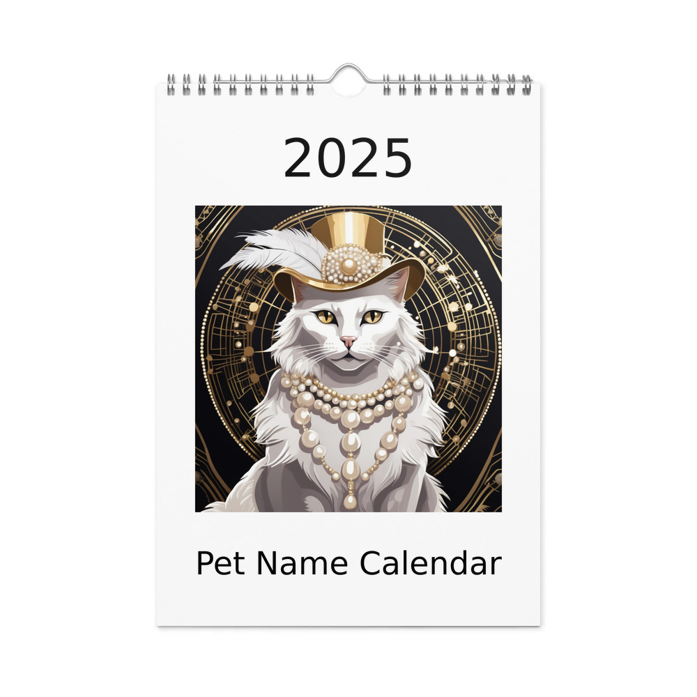 PugMug Custom White Companion Cat Wall Calendar (2026)