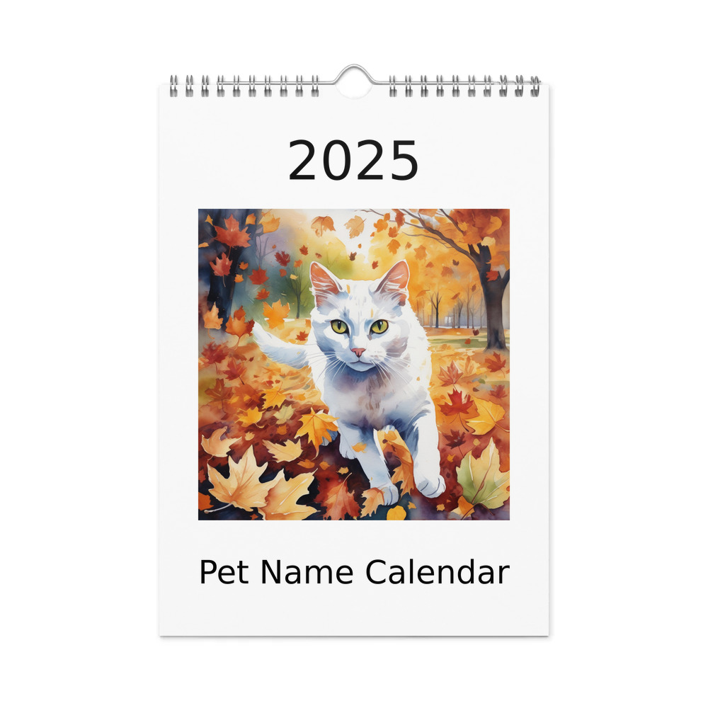 PugMug Custom White Companion Cat Wall Calendar (2026)