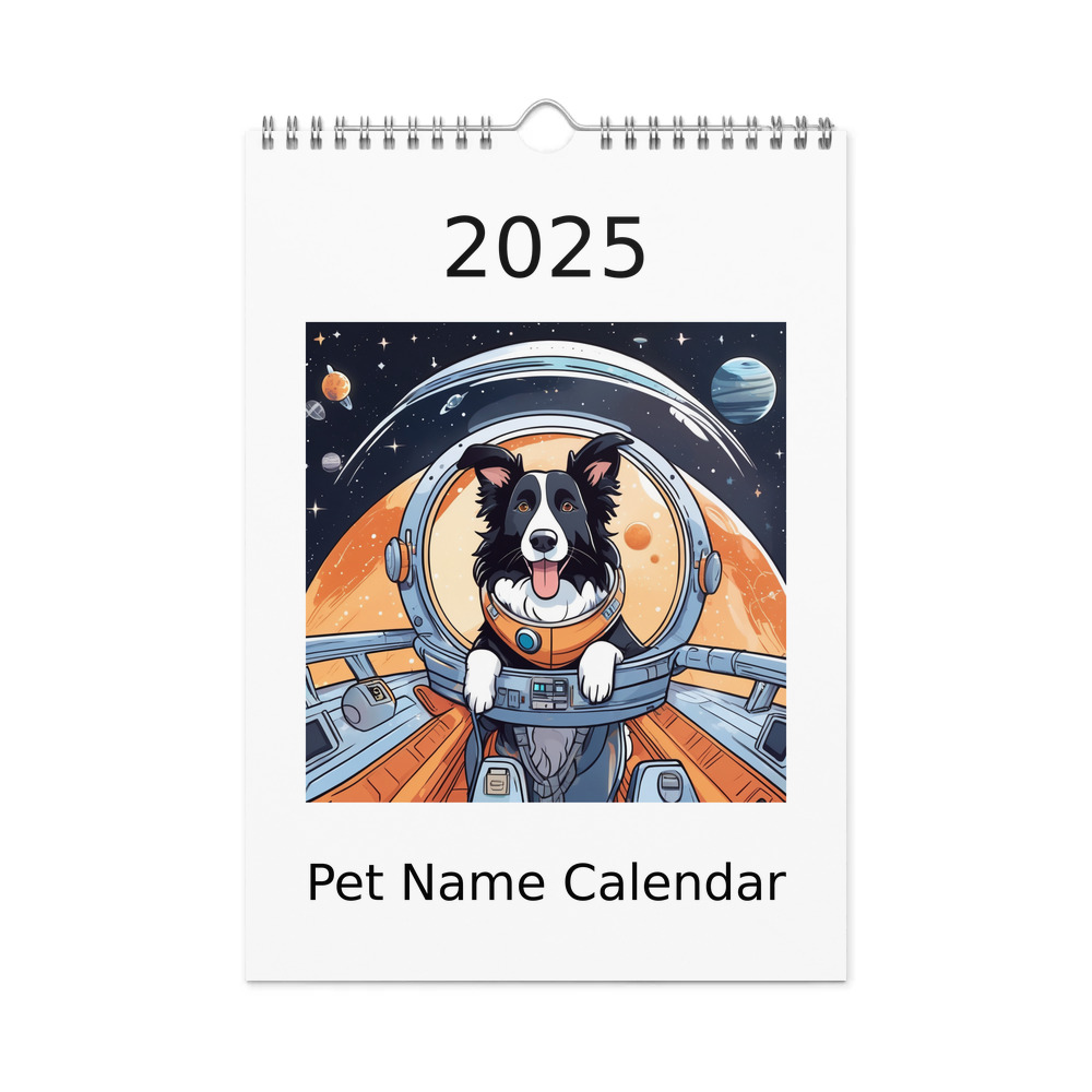 PugMug Custom Border Collie Wall Calendar (2026)