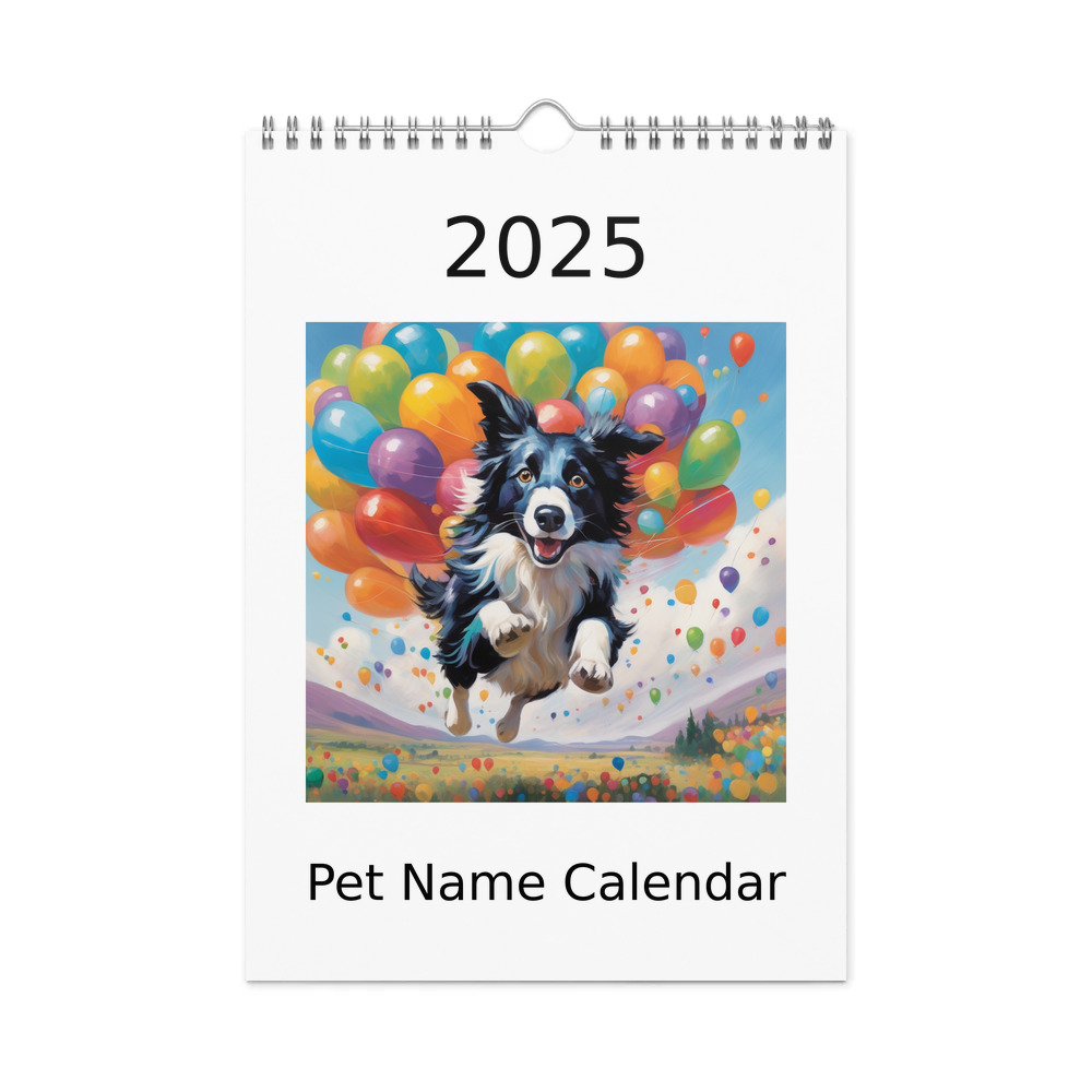 PugMug Custom Border Collie Wall Calendar (2026)