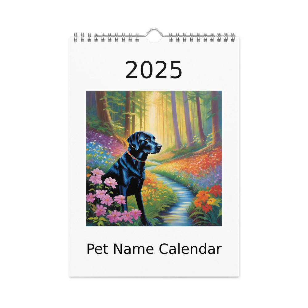 PugMug Custom Black Labrador Retriever Wall Calendar (2026)