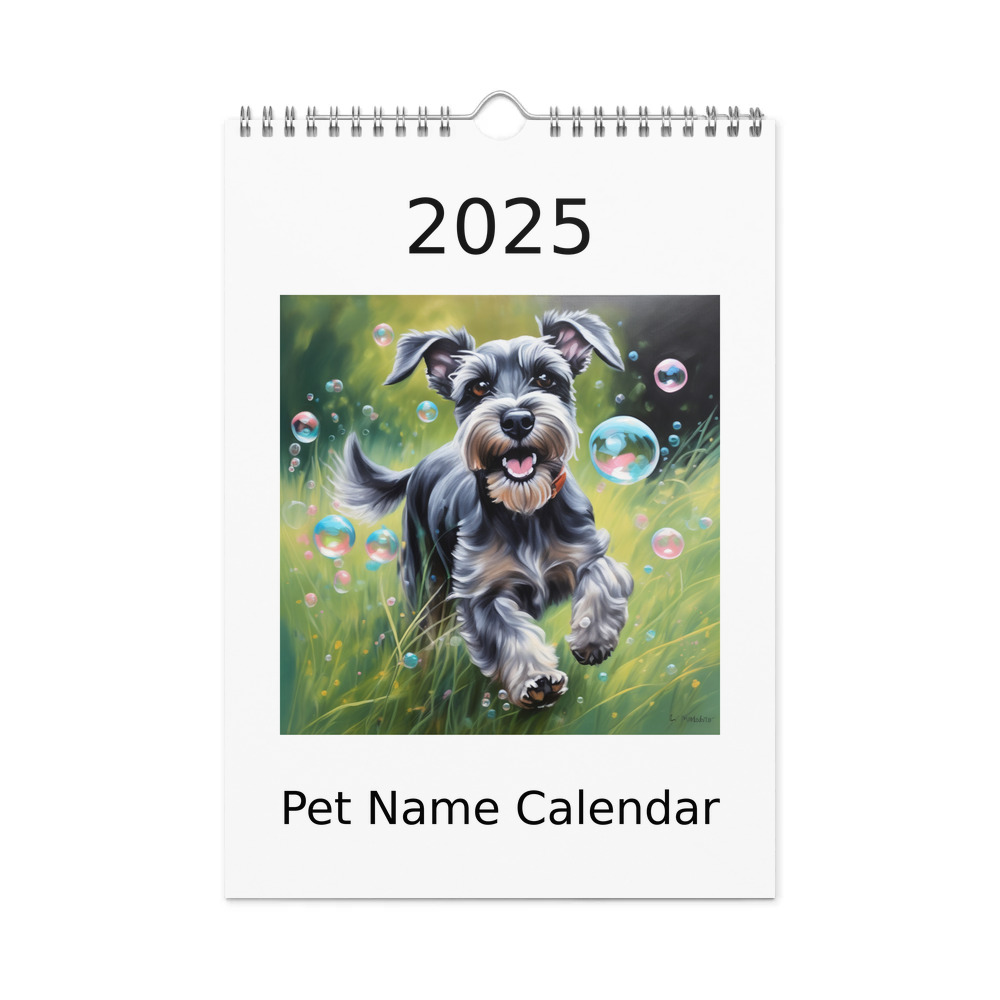 PugMug Custom Miniature Schnauzer Wall Calendar (2026)