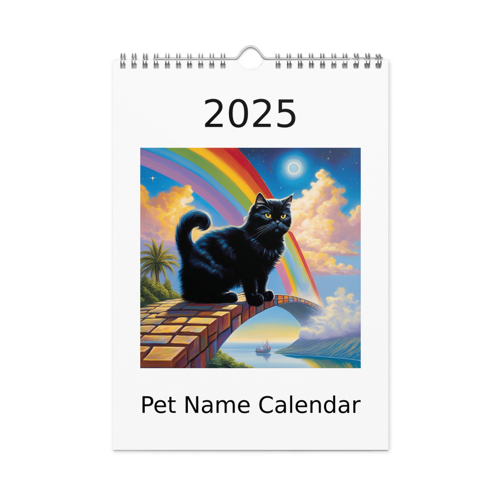 PugMug Custom Black Persian Cat Wall Calendar (2026)