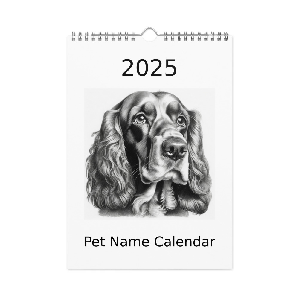 PugMug Custom English Cocker Spaniel Wall Calendar (2026)