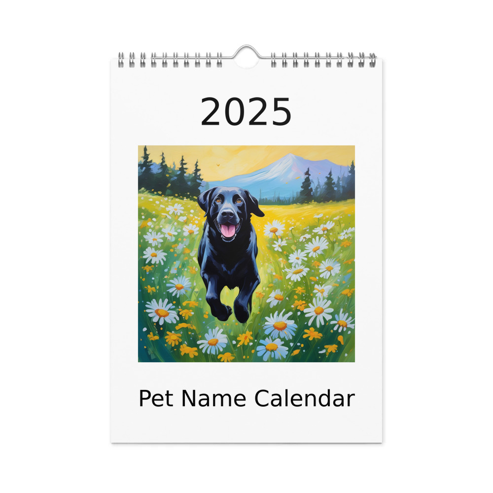 PugMug Custom Black Labrador Retriever Wall Calendar (2026)