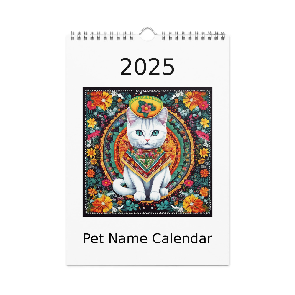 PugMug Custom White Companion Cat Wall Calendar (2026)