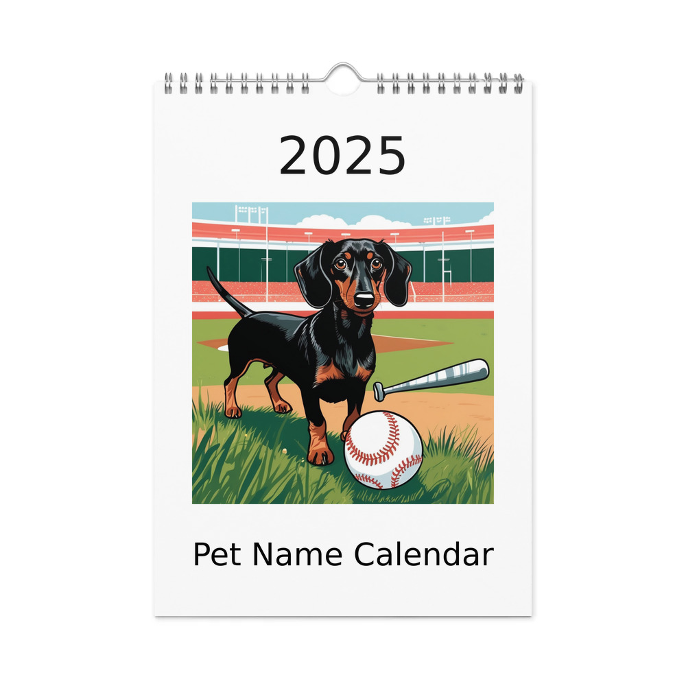 PugMug Custom Black Dachshund Wall Calendar (2026)