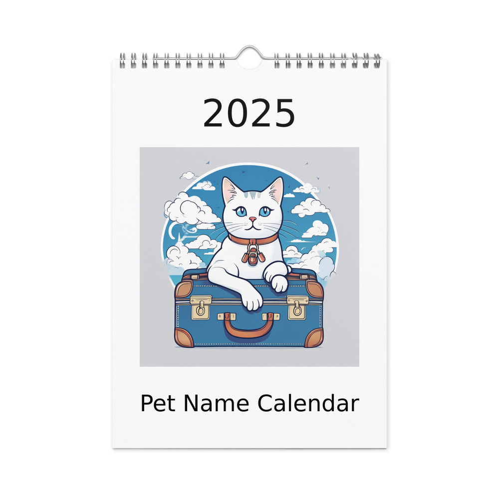 PugMug Custom White Companion Cat Wall Calendar (2026)