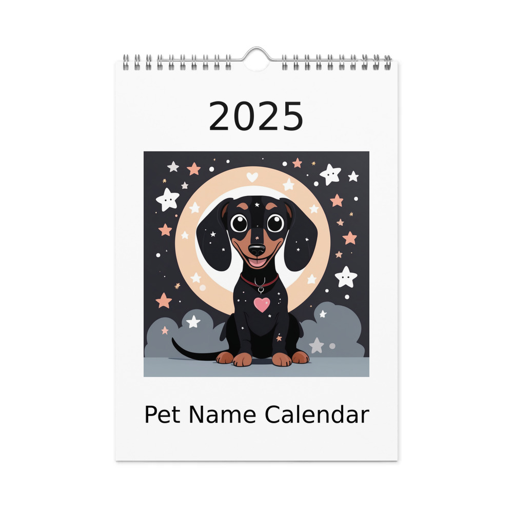 PugMug Custom Black Dachshund Wall Calendar (2026)