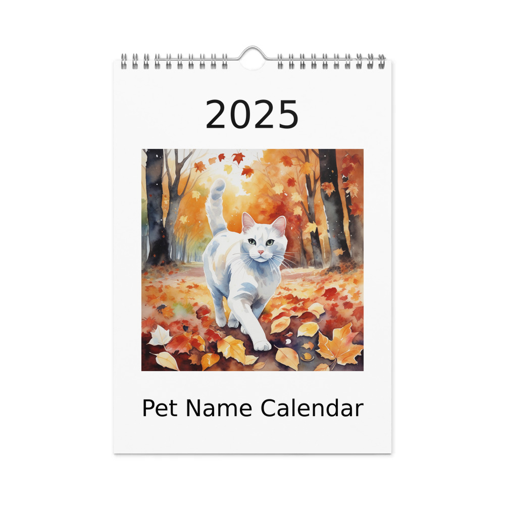 PugMug Custom White Companion Cat Wall Calendar (2026)