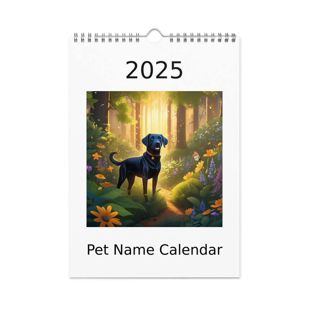 PugMug Custom Black Labrador Retriever Wall Calendar (2026)