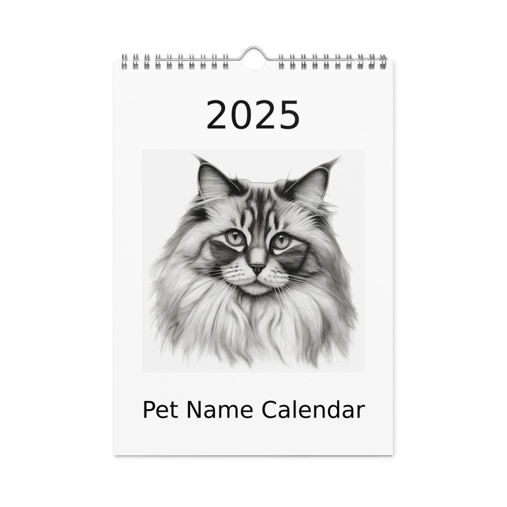 PugMug Custom Tabby Ragdoll Cat Wall Calendar (2026)