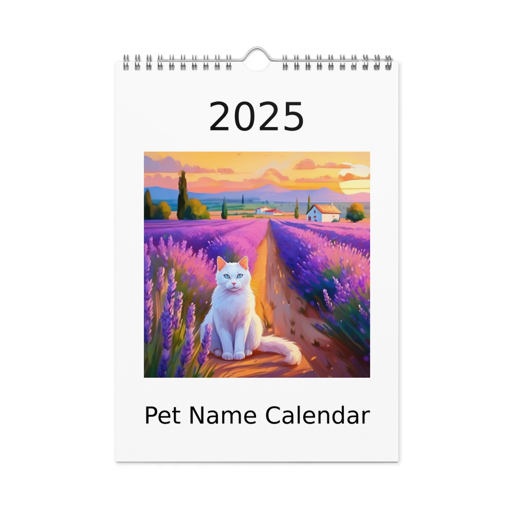 PugMug Custom White Companion Cat Wall Calendar (2026)