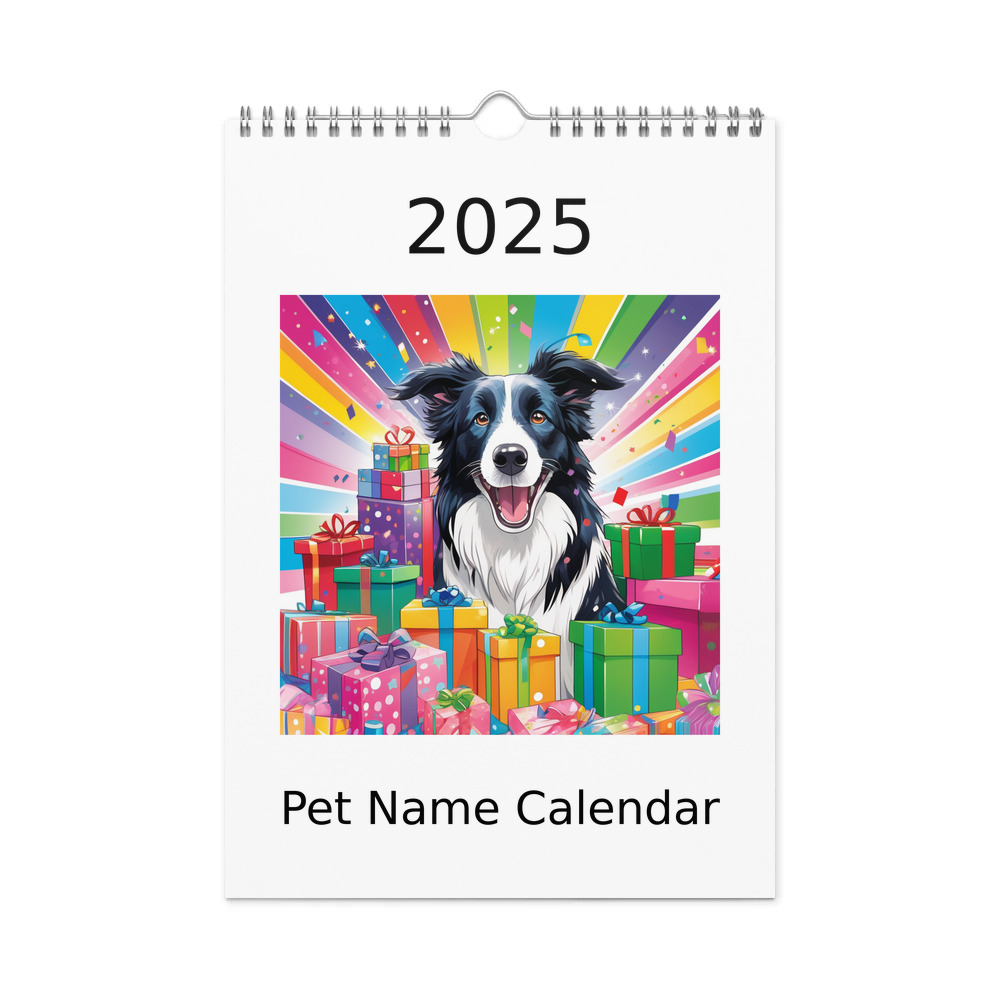 PugMug Custom Border Collie Wall Calendar (2026)