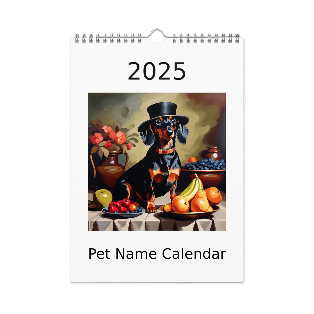 PugMug Custom Black Dachshund Wall Calendar (2026)