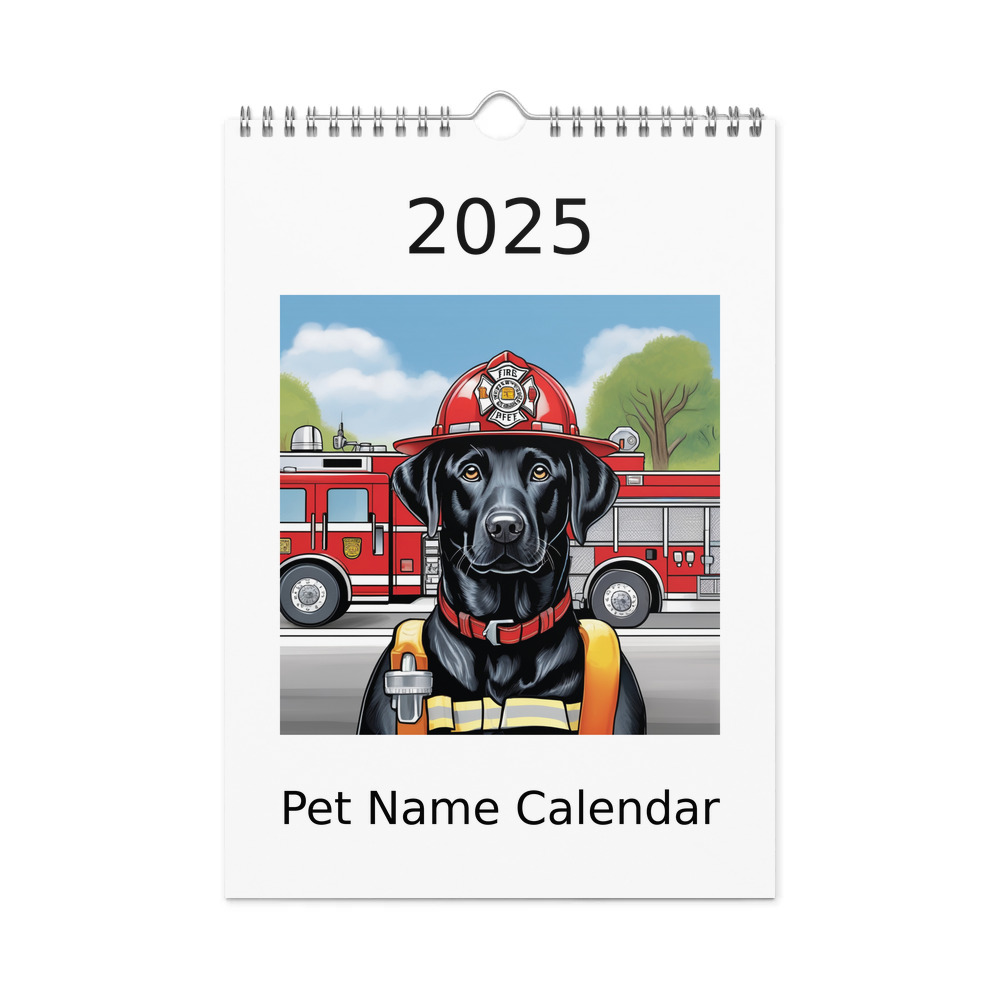 PugMug Custom Black Labrador Retriever Wall Calendar (2026)